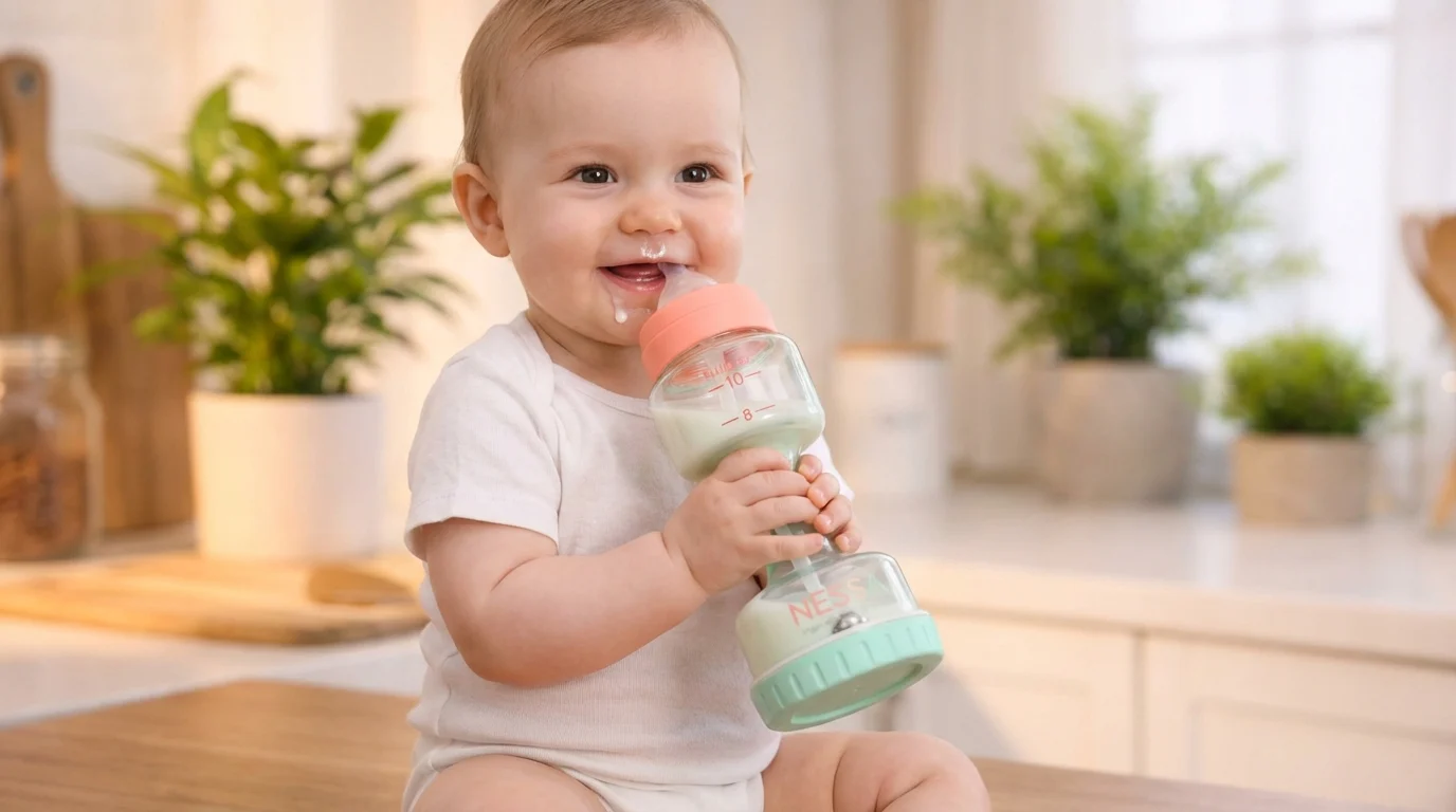 Baby Holding Bottle 1